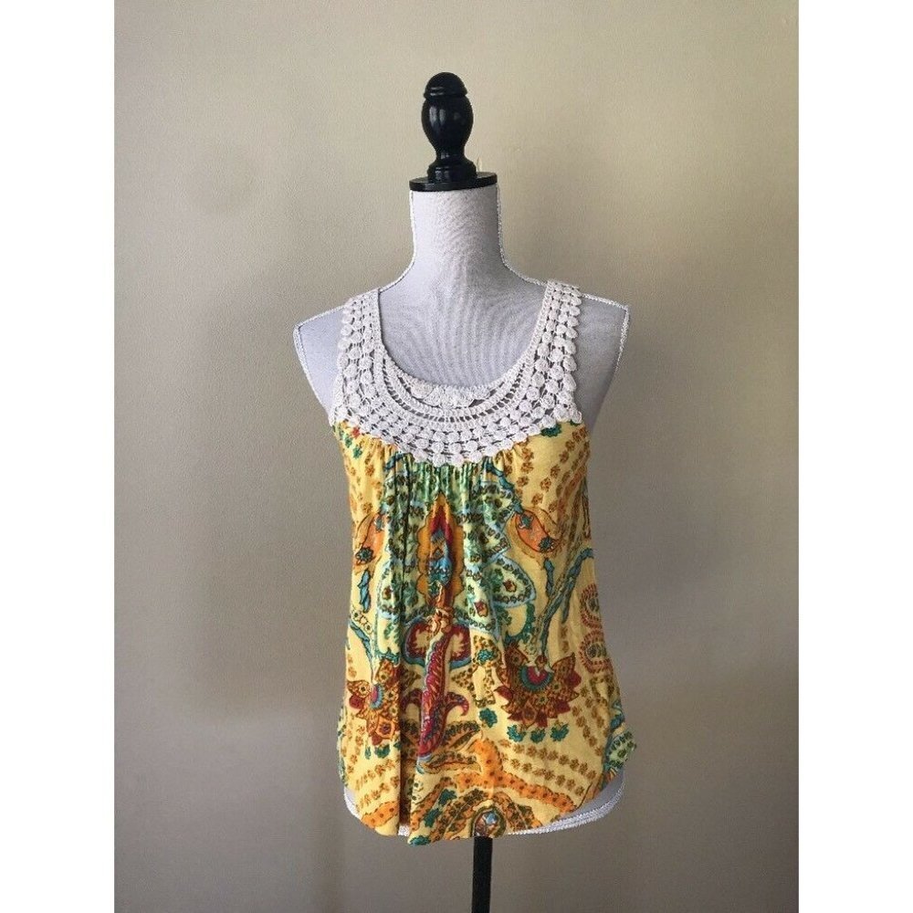 Anthropologie Urubamba Floral Crochet Knit Top - Picture 2 of 9